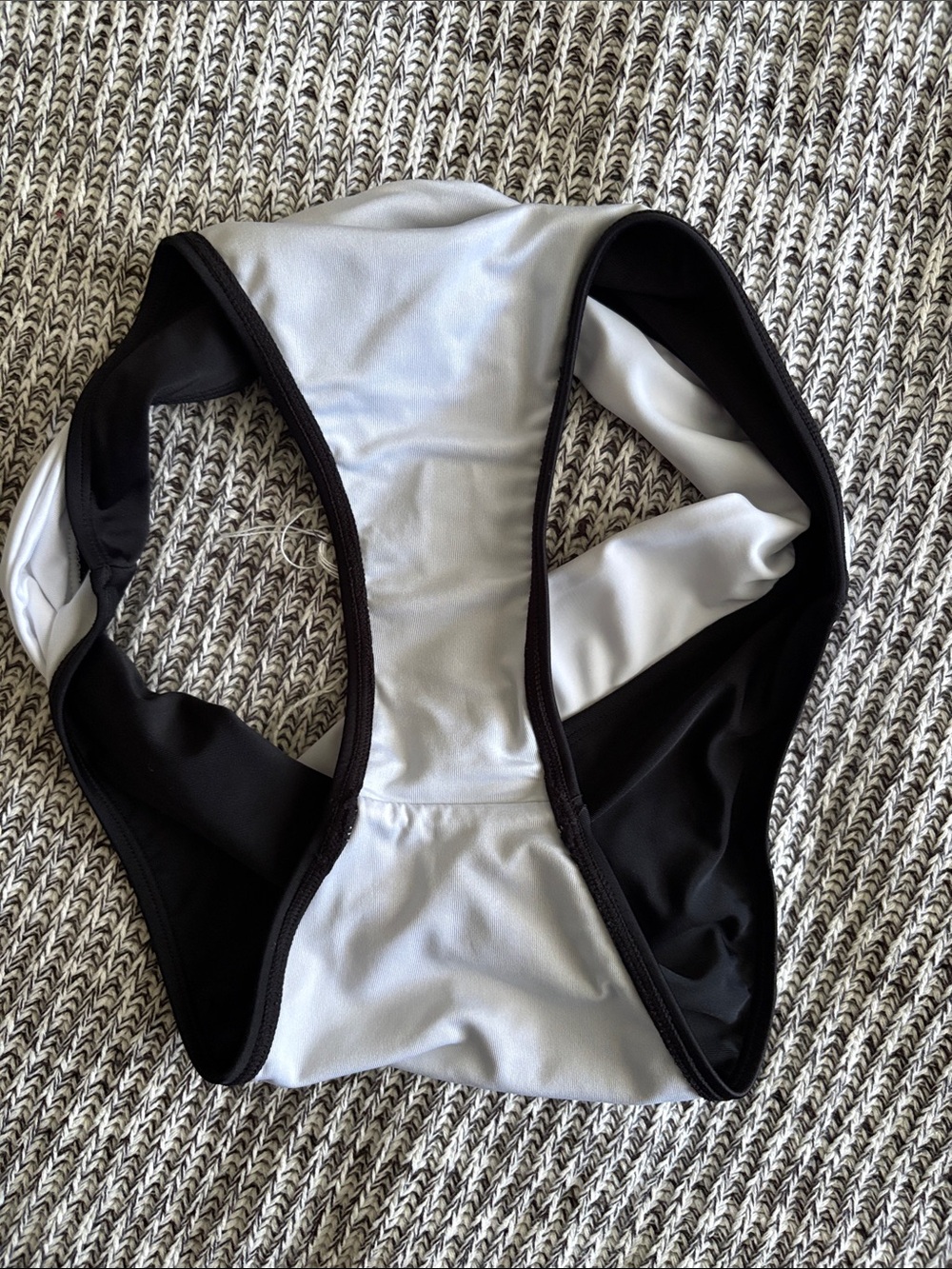 Black & White Women's Two-Piece Swim Set - Structured Top & High-Waist Bottom - Picture 3 of 3
